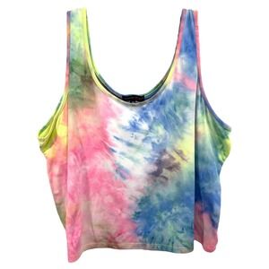 Absolutely It Plus Size 3X Tie Dye Tank Top Sleeveless Casual Cropped 1546
